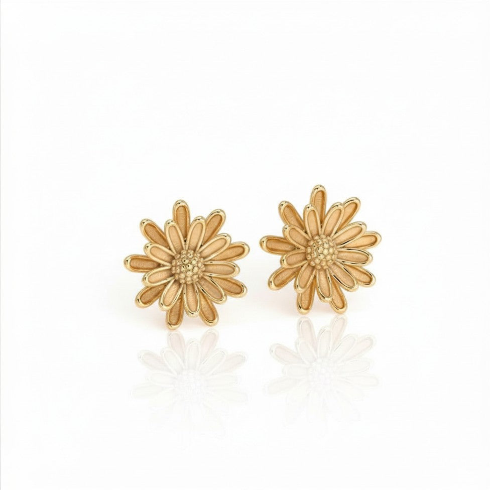 Aretes girasol oro o plata