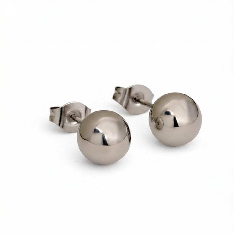 Aretes bolita en oro o plata