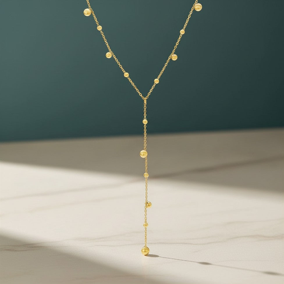 Cadena Y de bolitas oro o plata