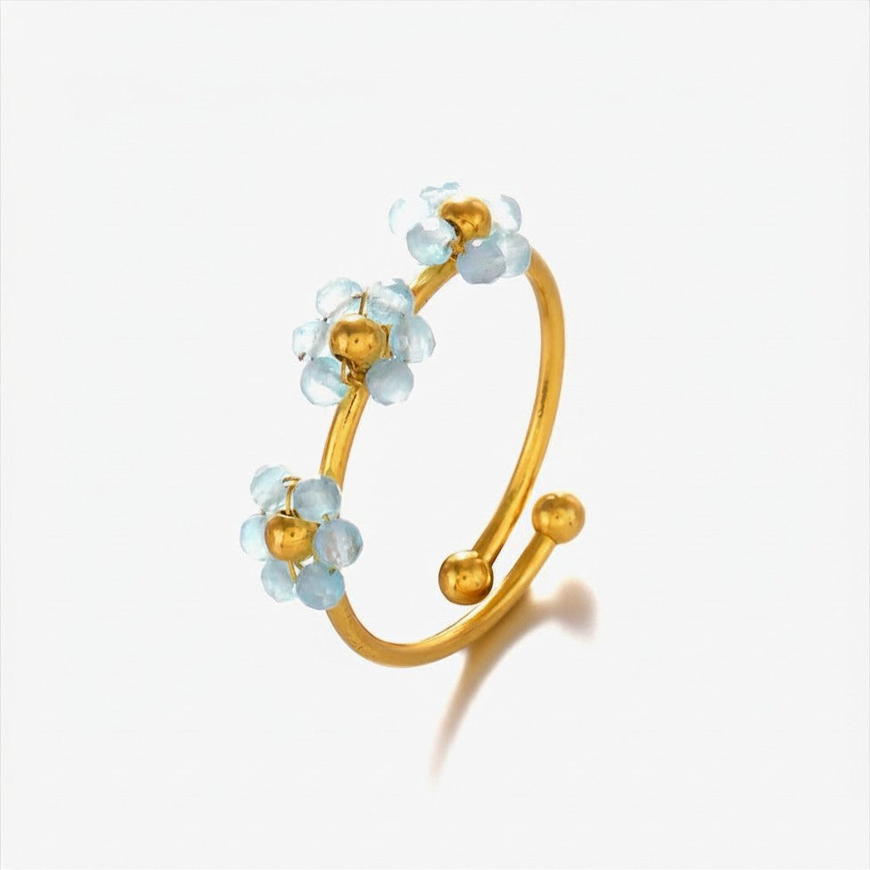 Sortija Floral Diferente Colores en Stainless Steel